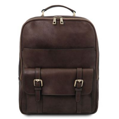 Tuscany Leather Nagoya Laptop Backpack Dark Brown