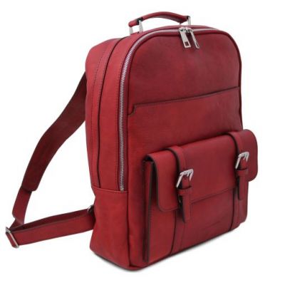 Tuscany Leather Nagoya Laptop Backpack Red #2
