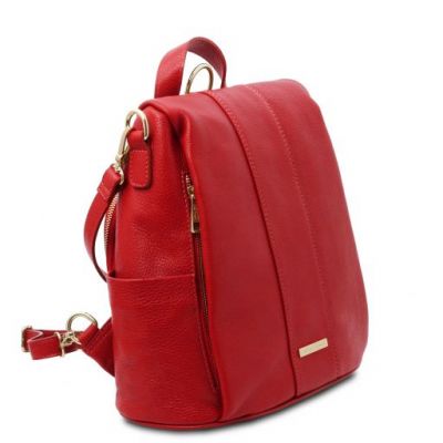Tuscany Leather TL Bag Soft Leather Backpack Lipstick Red #2