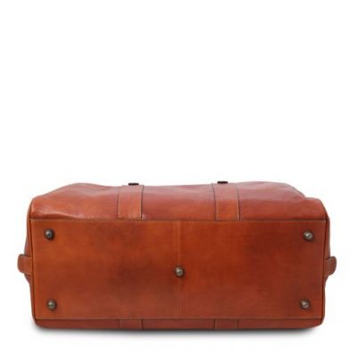 Tuscany Leather Voyager Leather Travel Bag With Front Pocket Honey #5
