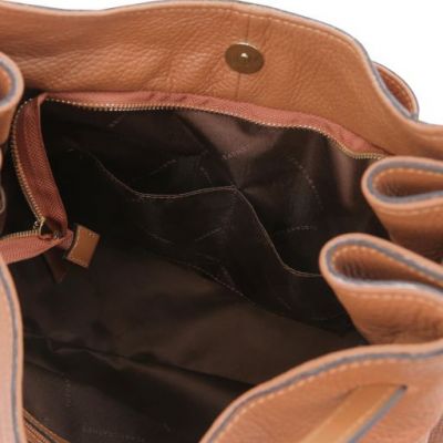 Tuscany Leather Cinzia Soft Leather Shopping Bag Cognac #6