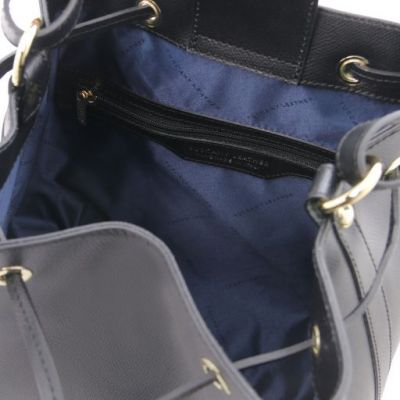 Tuscany Leather Minerva Leather Bucket Bag Black #5