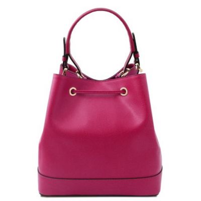 Tuscany Leather Minerva Leather Bucket Bag Pink #3