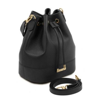 Tuscany Leather Leather Bucket Bag Black #2