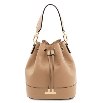 Tuscany Leather Leather Bucket Bag Champagne #1
