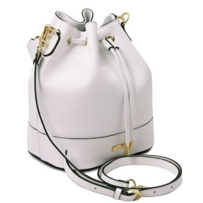 Tuscany Leather Bucket/Shoulder Bag White #2