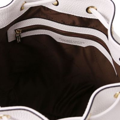 Tuscany Leather Bucket/Shoulder Bag White #3