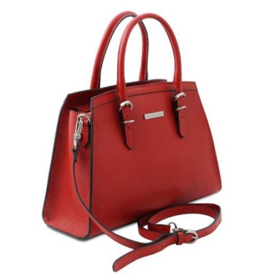 Tuscany Leather Handbag Lipstick Red #2