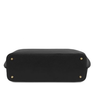 Tuscany Leather Pantelleria Leather Shopping Bag And 3 Fold Leather Wallet With Coin Pocket Black #5