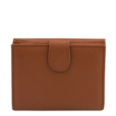 Tuscany Leather Pantelleria Leather Shopping Bag And 3 Fold Leather Wallet With Coin Pocket Cognac #12