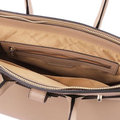 Tuscany Leather TL Bag Leather Handbag Champagne #4