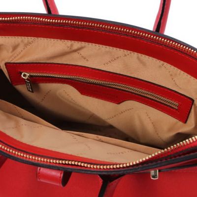 Tuscany Leather TL Bag Leather Handbag Lipstick Red #4