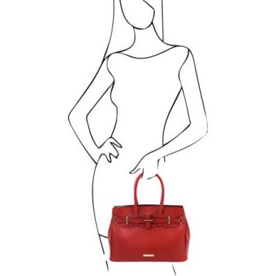 Tuscany Leather TL Bag Leather Handbag Lipstick Red #6