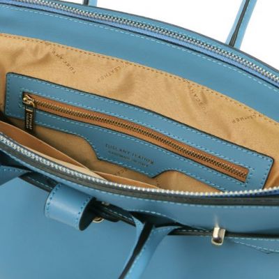 Tuscany Leather TL Bag Leather Handbag Turquoise #4