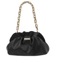 Tuscany Leather TL Bag Soft Leather Clutch With Chain Strap Black