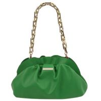 Tuscany Leather TL Bag Soft Leather Clutch With Chain Strap Green