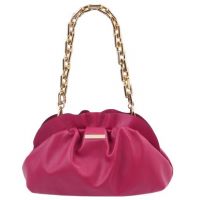 Tuscany Leather TL Bag Soft Leather Clutch With Chain Strap Pink