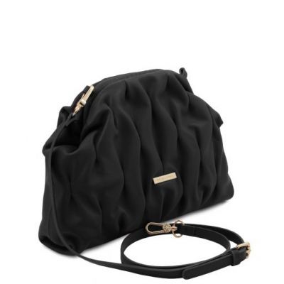 Tuscany Leather Rea Soft Leather Shoulder Bag Black #2