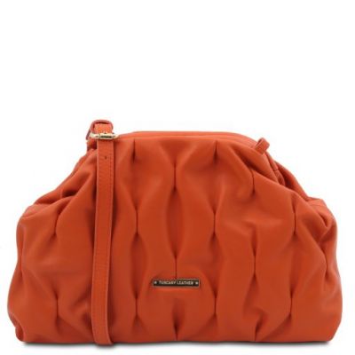 Tuscany Leather Rea Soft Leather Shoulder Bag Orange