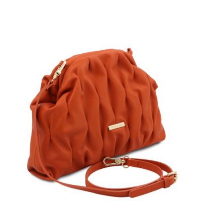 Tuscany Leather Rea Soft Leather Shoulder Bag Orange #2