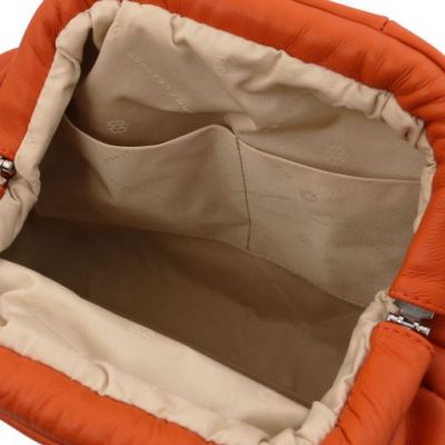 Tuscany Leather Rea Soft Leather Shoulder Bag Orange #4
