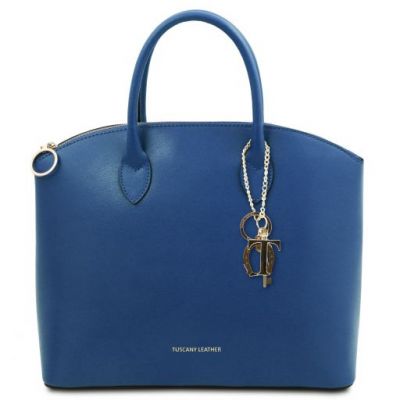 Tuscany Leather Keyluck Leather Tote Blue