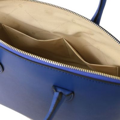 Tuscany Leather Keyluck Leather Tote Blue #5