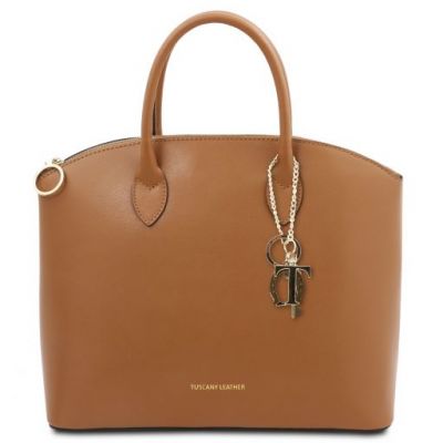 Tuscany Leather Keyluck Leather Tote Caramel