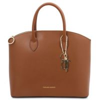 Tuscany Leather Keyluck Leather Tote Cognac