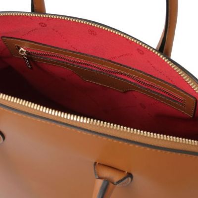 Tuscany Leather Keyluck Leather Tote Cognac #4