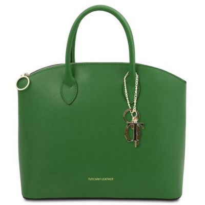 Tuscany Leather Keyluck Leather Tote Green #1