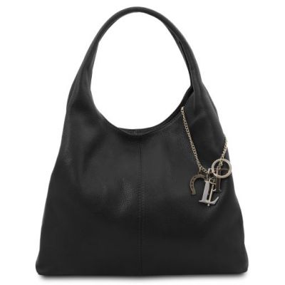 Tuscany Leather Slouch Shoulder Bag Black