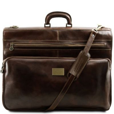 Tuscany Leather Papeete Garment Leather Bag Dark Brown #1