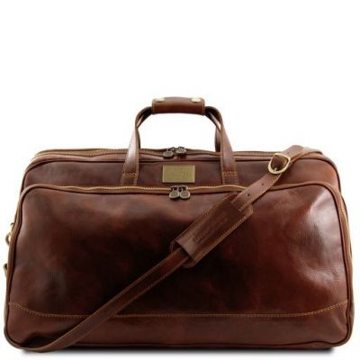 Tuscany Leather Bora Bora Trolley Leather Bag Large Size Brown
