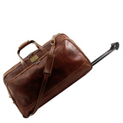 Tuscany Leather Bora Bora Trolley Leather Bag Large Size Dark Brown #2