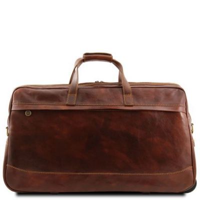 Tuscany Leather Bora Bora Trolley Leather Bag Large Size Dark Brown #4