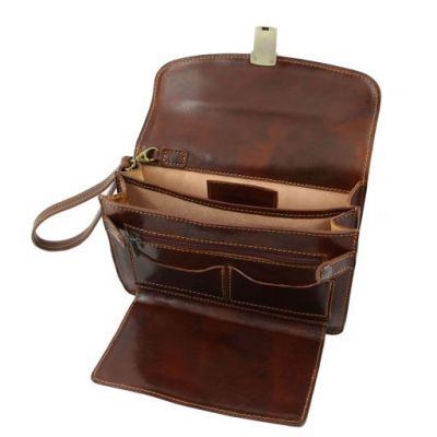 Tuscany Leather Max Leather Handy Wrist Bag Dark Brown #5