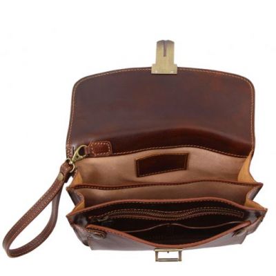Tuscany Leather Max Leather Handy Wrist Bag Dark Brown #6