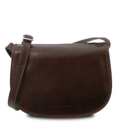 Tuscany Leather Isabella Saddle Bag Dark in Brown