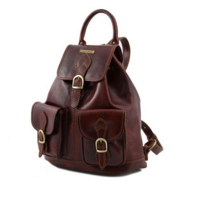 Tuscany Leather Tokyo Leather Backpack Red #5