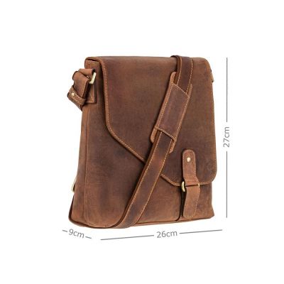 Aspin Messenger Bag Portrait Oil Tan #2