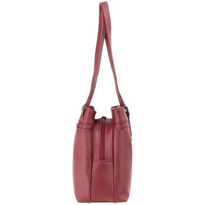 Visconti Leather Clara Zip Top Shoulder Bag Red #3