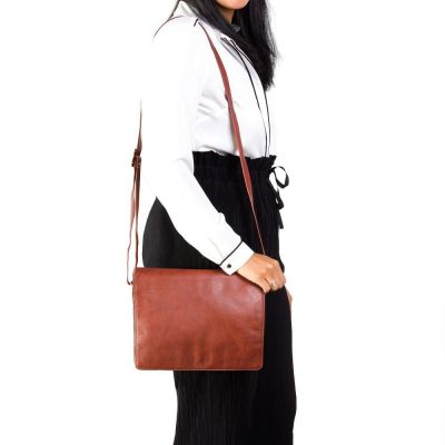 Visconti Leather Tess (M) Organizer Bag Medium Brown #8