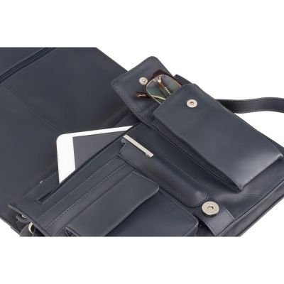 Visconti Leather Tess (M) Organizer Bag Medium Navy #5