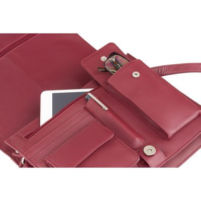 Visconti Leather Tess (M) Organizer Bag Medium Red #5