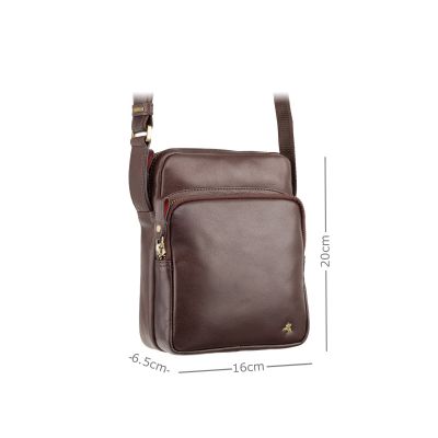 Visconti Leather Riley Small Ziptop Bag Brown #2