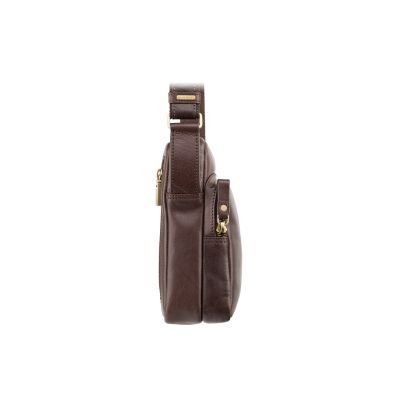 Visconti Leather Riley Small Ziptop Bag Brown #3