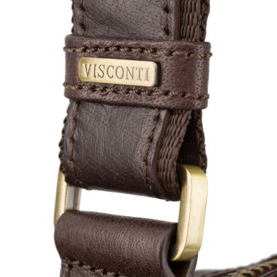 Visconti Leather Riley Small Ziptop Bag Brown #5