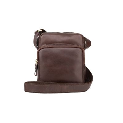 Visconti Leather Riley Small Ziptop Bag Brown #7