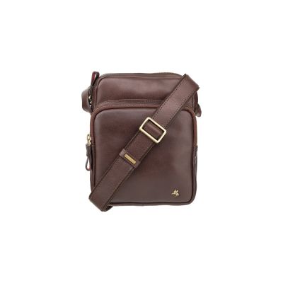 Visconti Leather Riley Small Ziptop Bag Brown #8